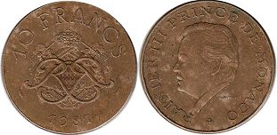 монета Монако 10 франков 1981