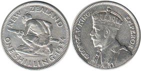 монета Новая Зеландия шиллинг 1934