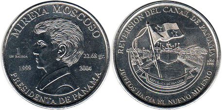 монета Панама 1 бальбоа 2004