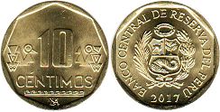 монета Перу 10 сентимо 2017