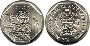 монета Перу 1 новый соль 2014
