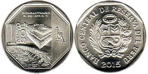 монета Перу 1 новый соль 2015