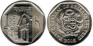 монета Перу 1 новый соль 2015