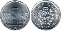 монета Перу 5 сентимо 2017