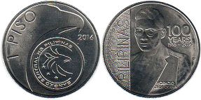 монета Филиппины 1 писо 2016 Коста