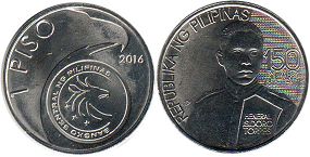 монета Филиппины 1 писо 2016 Торрес