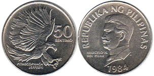 монета Филиппины 50 сентимо 1984