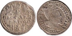 монета Польша трояк 1597
