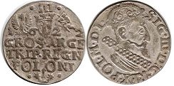 монета Польша трояк 1622