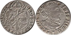монета Польша шостак 1625