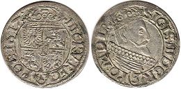 монета Польша 3 крейцера 1617