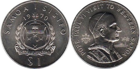 монета Самоа 1 тала 1970