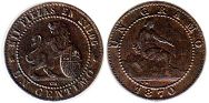 монета Испания 1 сентимо 1870