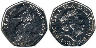 монета Великобритания 50 пенсов 2016