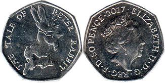 монета Великобритания 50 пенсов 2017