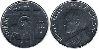 монета Ватикан 100 лир 1984