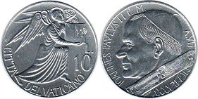 монета Ватикан 10 лир 1985