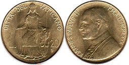 монета Ватикан 20 лир 1980