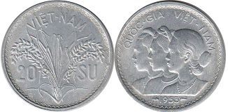 монета Южный Вьетнам 20 ксу 1953