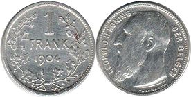 монета Бельгия 1 франк 1904