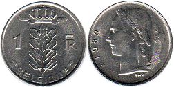 монета Бельгия 1 франк 1980