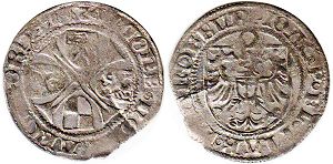 монета Бранденбург грошен 1524