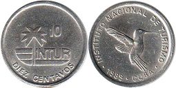монета Куба 10 сентаво 1989