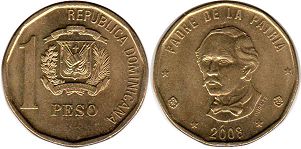 монета Доминиканская Республика 1 песо 2008