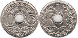 монета Франция 10 сантимов 1939