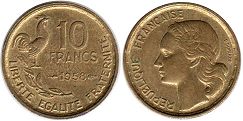 монета Франция 10 франков 1958
