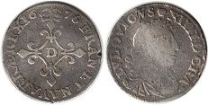 монета Франция 4 су 1676