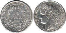 монета Франция 50 сантимов 1894