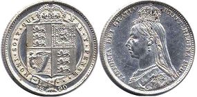 монета Великобритания шиллинг 1890