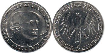 монета Германия 5 марок 1982