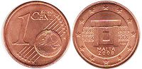 монета Мальта 1 евро цент 2008