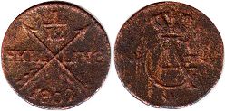 монета Швеция 1/12 скиллинга 1802