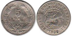 монета Венесуэла 5 сентимо 1938