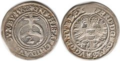 монета Австрия 2 крейцера 1562