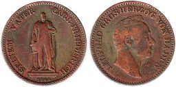 монета Баден 1 крейцер 1844
