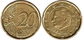 монета Бельгия 20 евро центов 2012