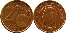 монета Бельгия 2 евро цента цента 2007
