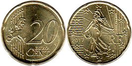 монета Франция 20 евро центов 2017