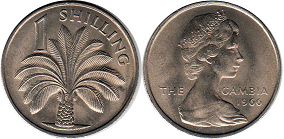 монета Гамбия 1 шиллинг 1966