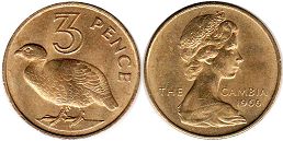 монета Гамбия 3 пенса 1966