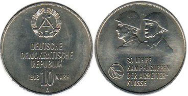 монета ГДР 10 марок 1983