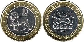 монета Кения 10 шиллингов 2018