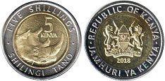 монета Кения 5 шиллингов 2018