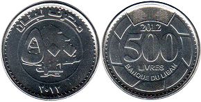 монета Ливан 500 ливров 2012