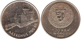 монета Норвегия 20 крон 1999