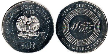 монета Папуа Новая Гвинея 50 тойя 2018